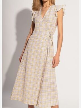 Ganni wrap midi dress